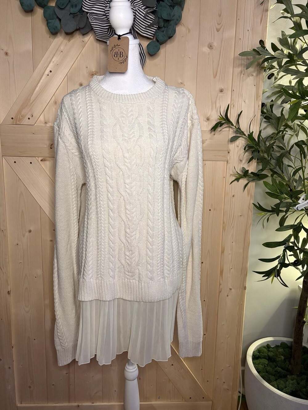 MEDIUM Twist Knitted Sweater Dress Fall Solid Warm A-Line Pullover Dress